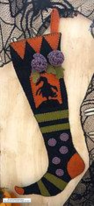 One Wooly Witchy Stocking Wool Applique Patterns